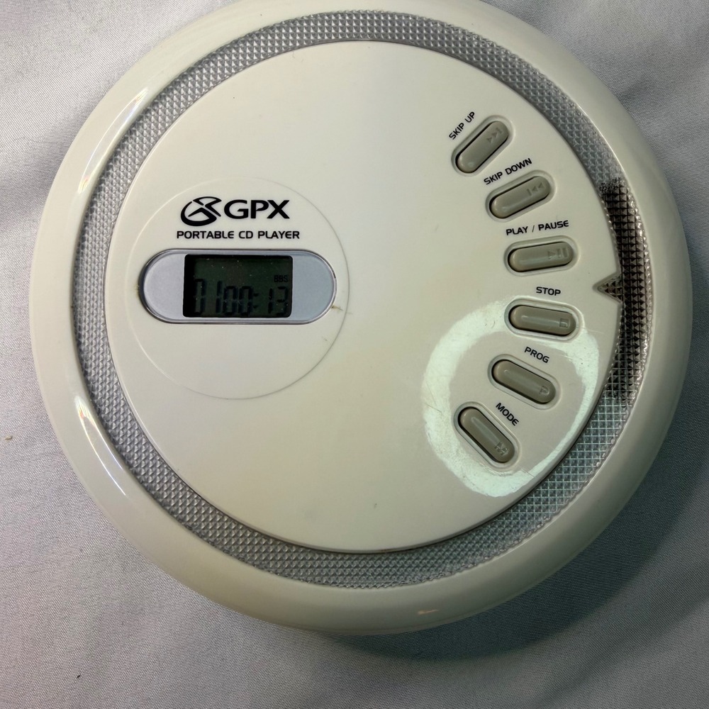 GPX CDP1805 Portable CD Player‎ White Gray Vintage 2006  TESTED WORKS